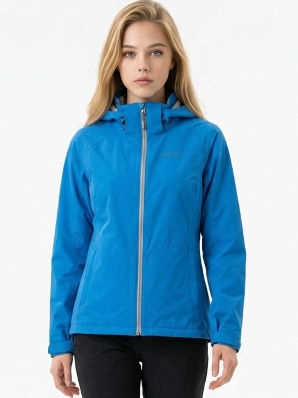 Eddie Bauer Hooded Shell Jacket Women'sSize L Blue‎ Casual Weatheredge